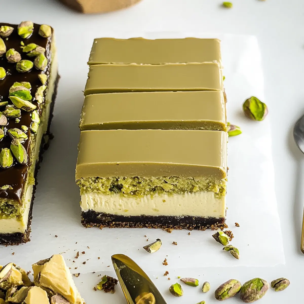 Decadent No Bake Vegan Dubai Cheesecake Bars to Indulge In