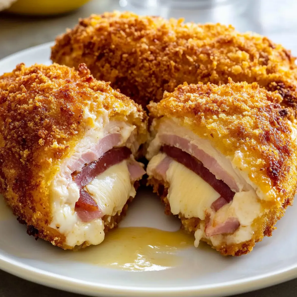 Crispy Chicken Cordon Bleu with Creamy Dijon Delight