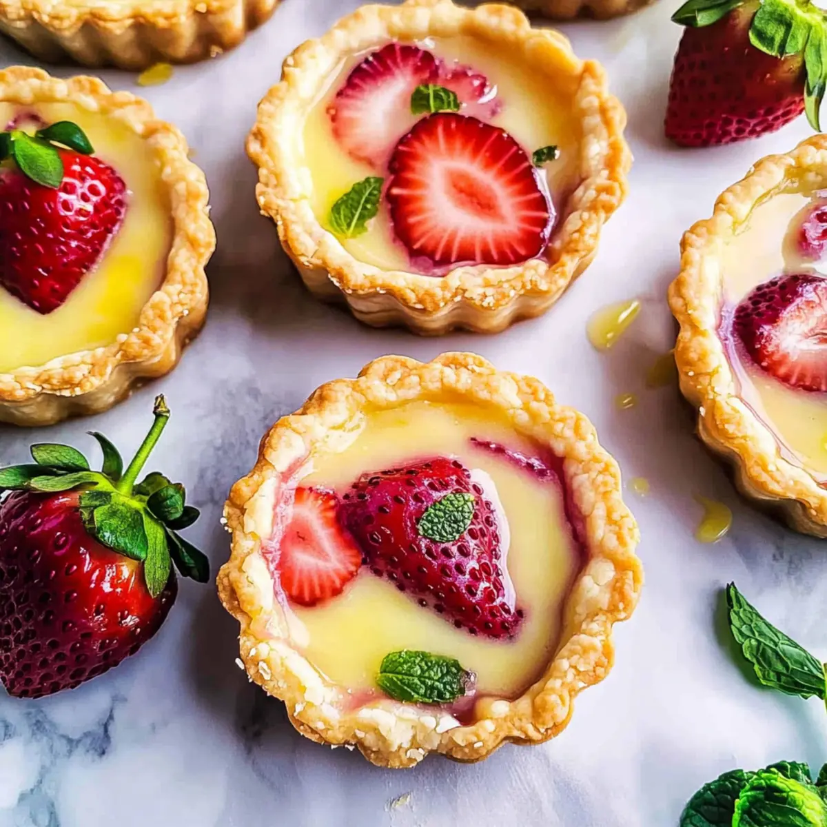 Strawberry Honey Custard Tarts with Lemon Curd Delight