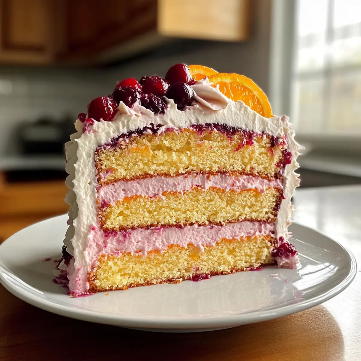 Delightful Cranberry Orange Layer Cake with Citrus Buttercream