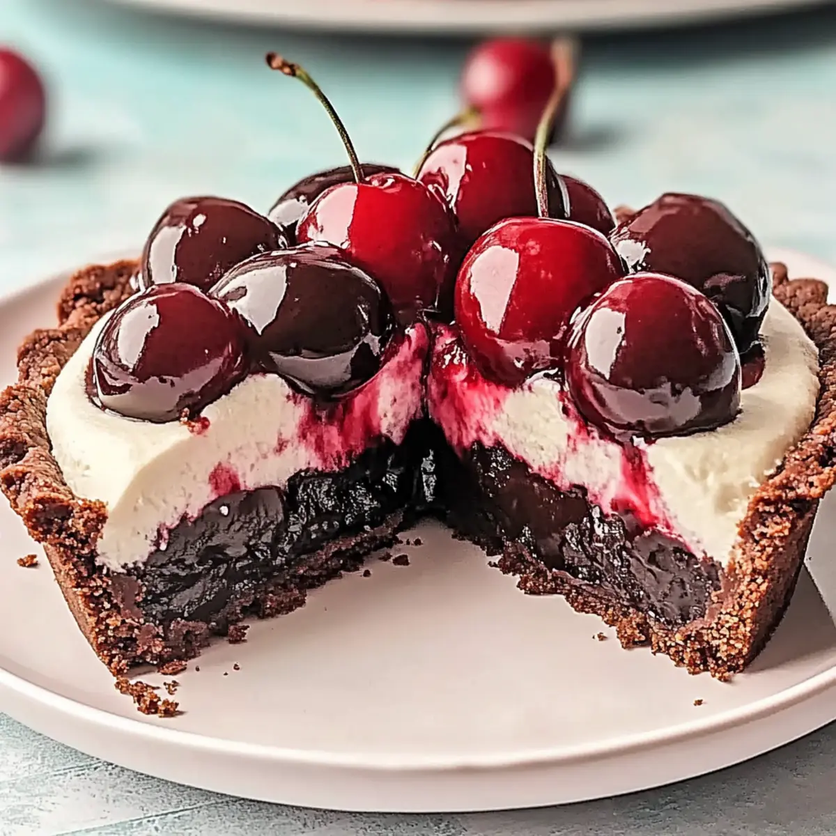 Decadent Black Forest Chocolate Tart with Fresh Cherries Delight