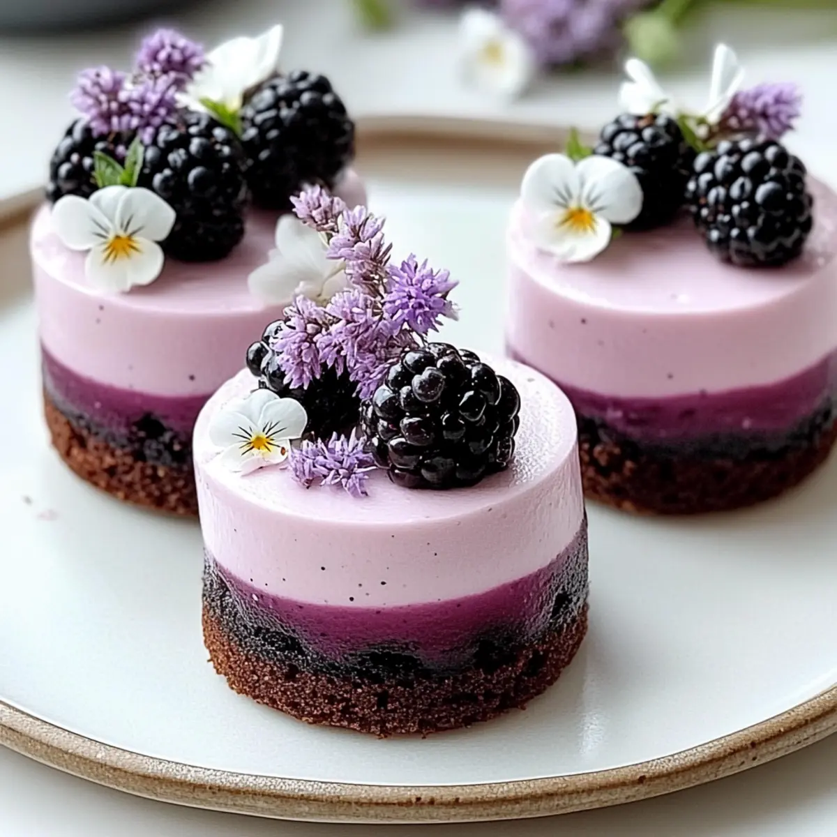 Delightful Mini Blackberry Mousse Cakes for Effortless Elegance