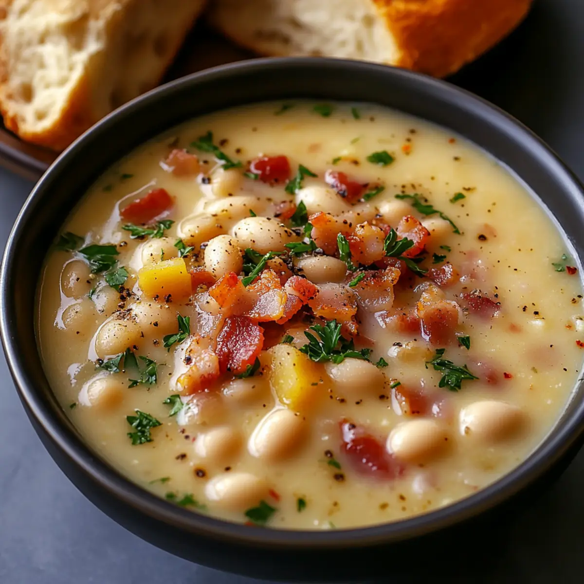 Creamy White Bean Soup with Bacon: Your Cozy Dinner Delight