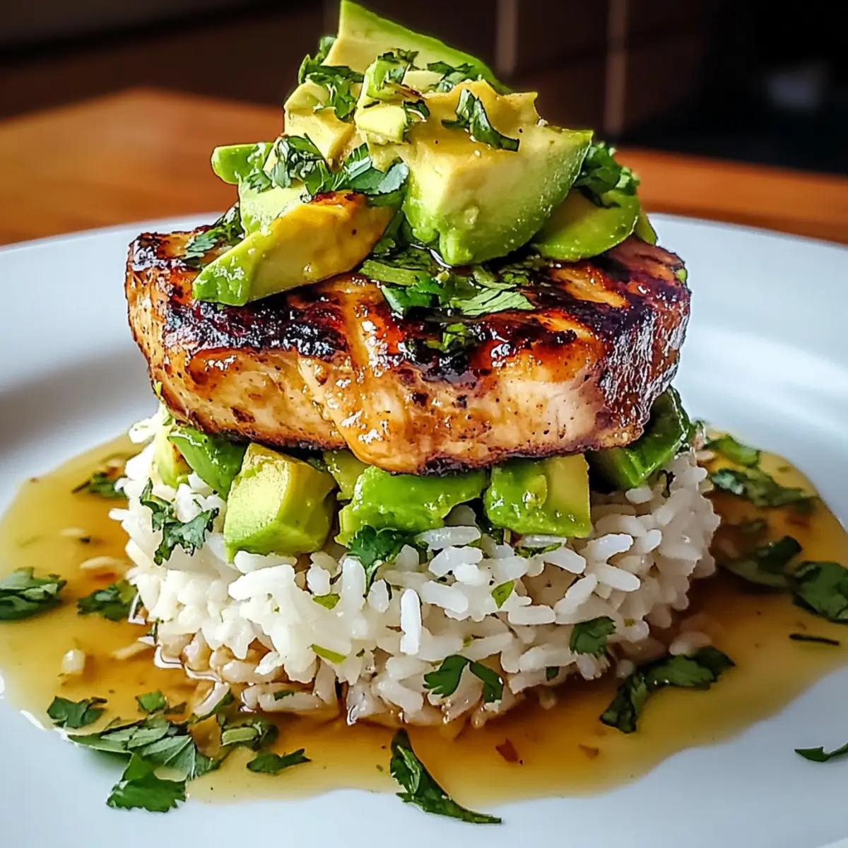 Honey Lime Chicken & Avocado Rice Stack: Flavorful and Fresh!