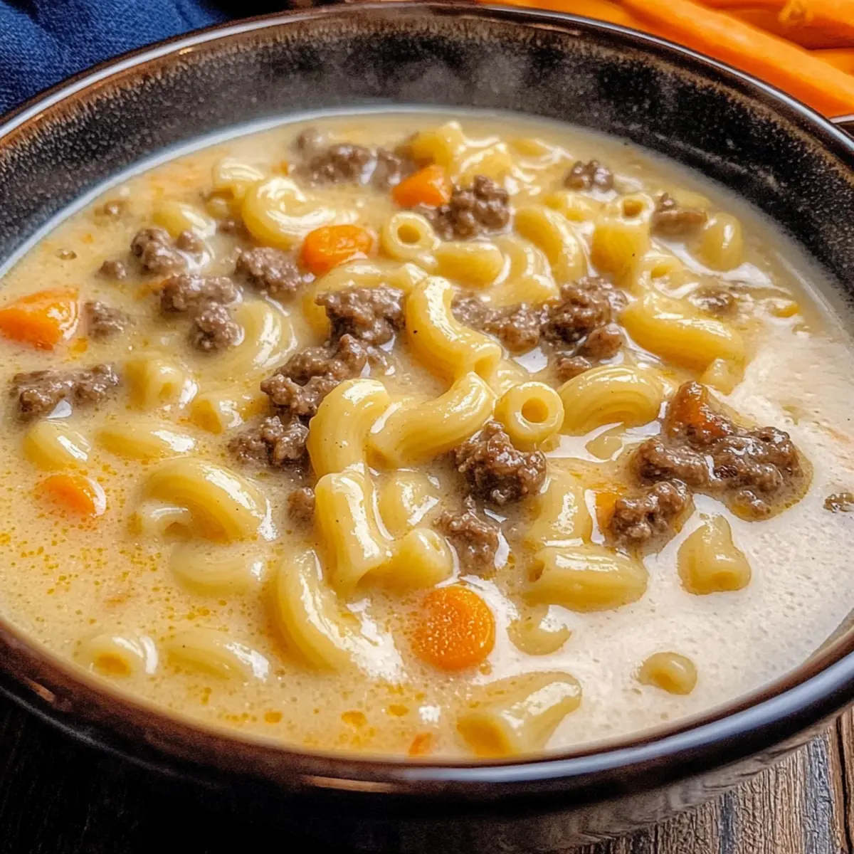 Creamy Cheeseburger Macaroni Soup for Cozy Nights