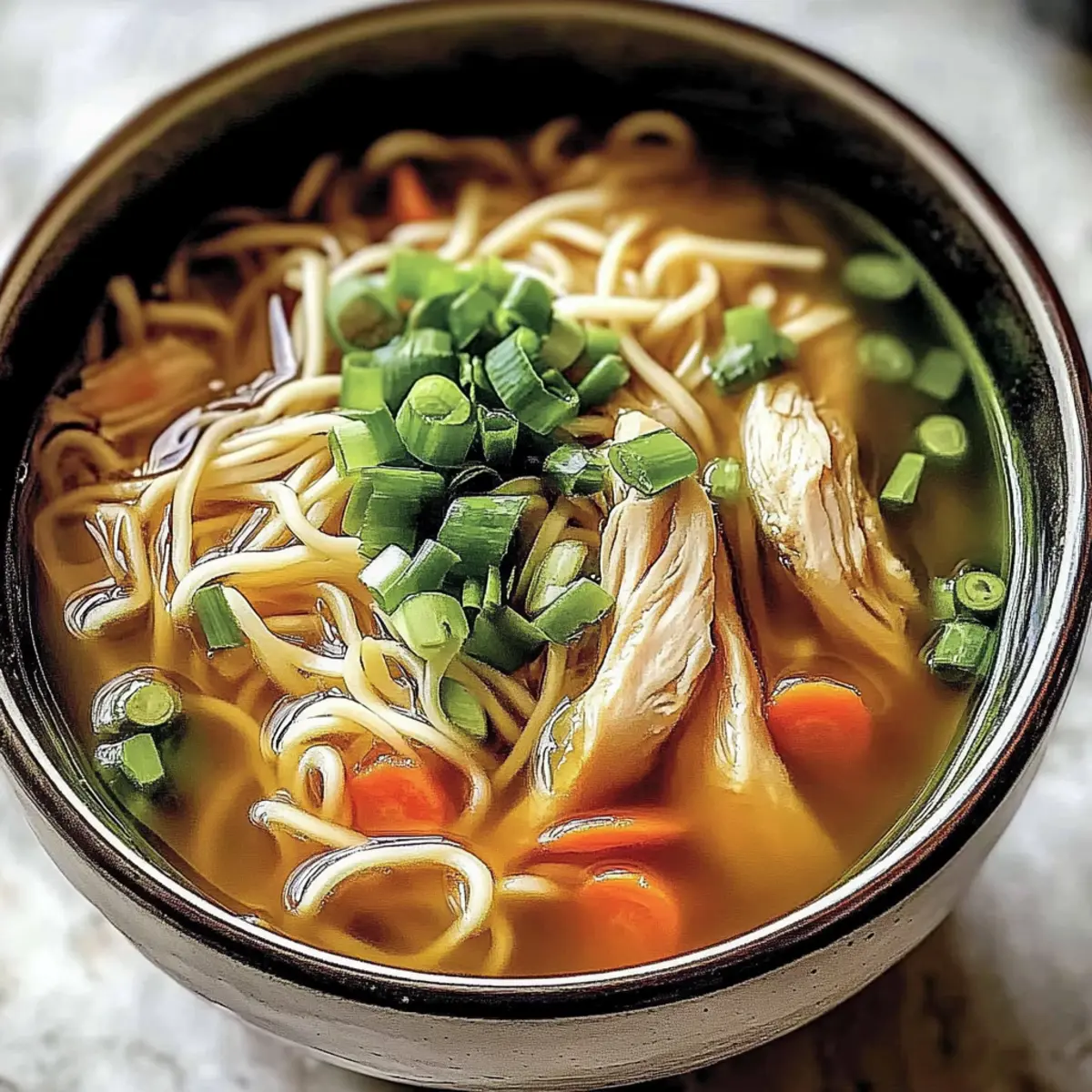 Ginger Scallion Chicken Noodle Soup for Quick Comfort
