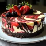 Chocolate Strawberry Swirl Cheesecake