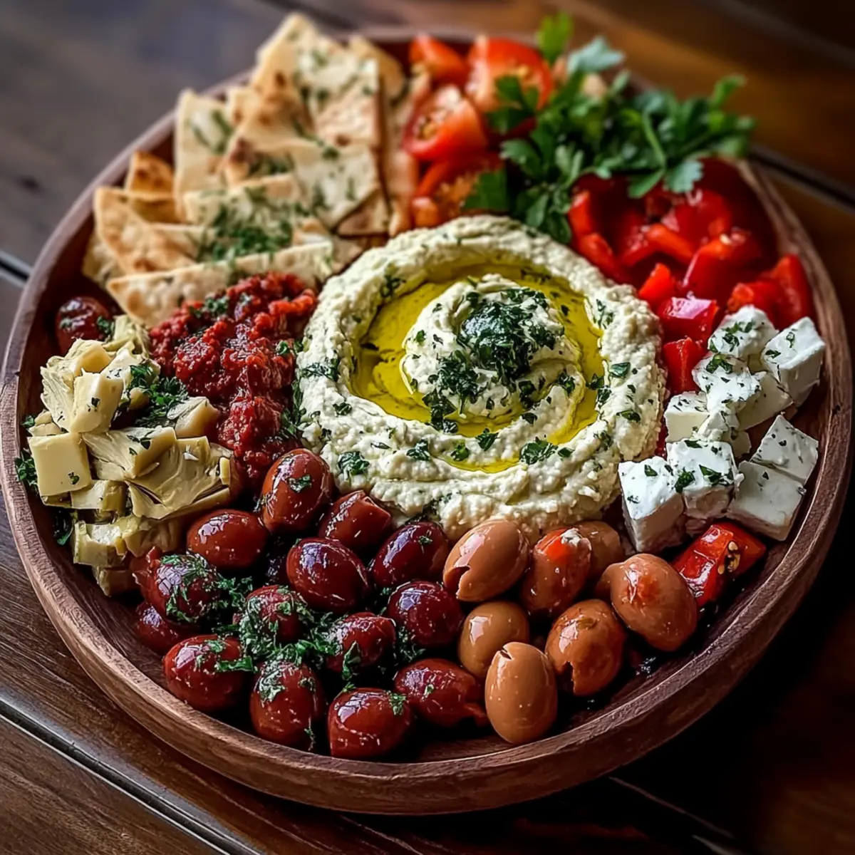 Mediterranean Mezze Tapas Platter: Colorful & Healthy Delight