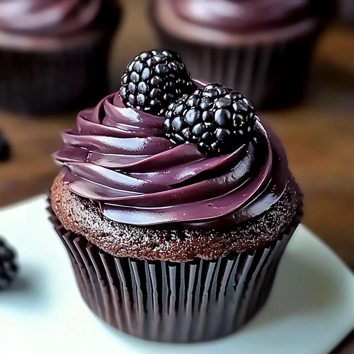 Dark Chocolate Blackberry Cupcakes