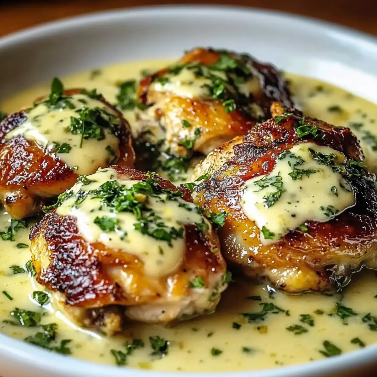 Grilled Chicken Thighs With Creamy Garlic Sauce Bliss