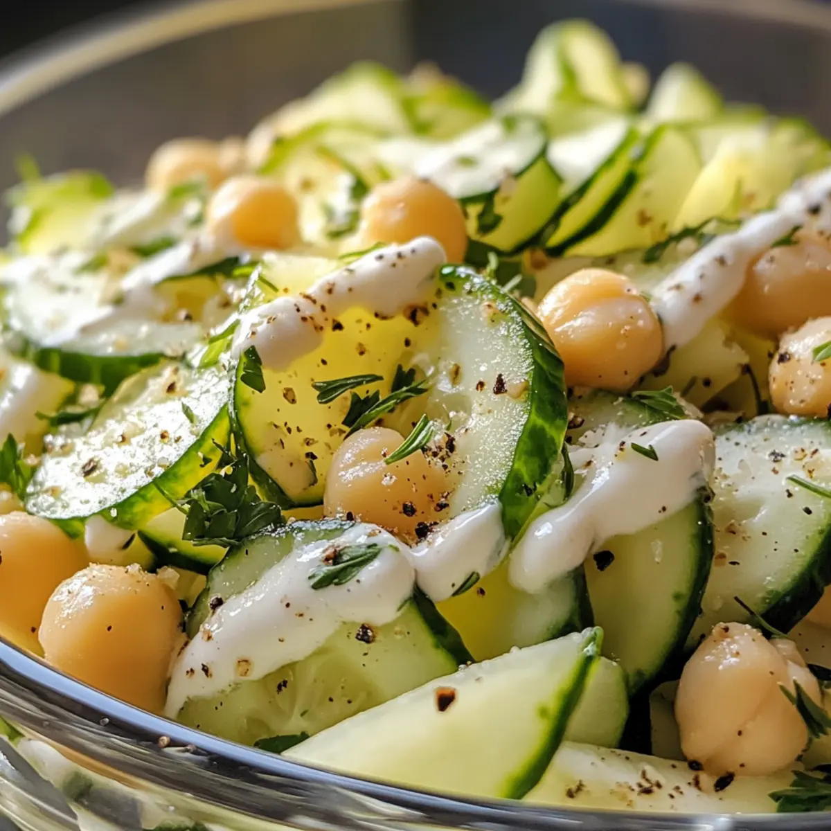 Summery Cucumber Salad with Creamy Yogurt Dressing