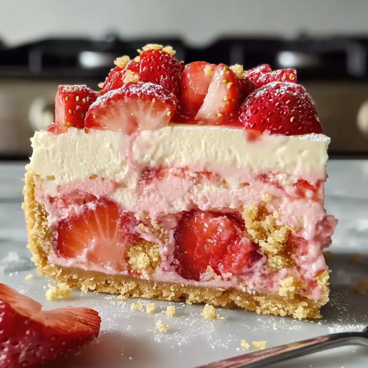 Decadent Strawberry Shortcake Cheesecake That Steals Hearts