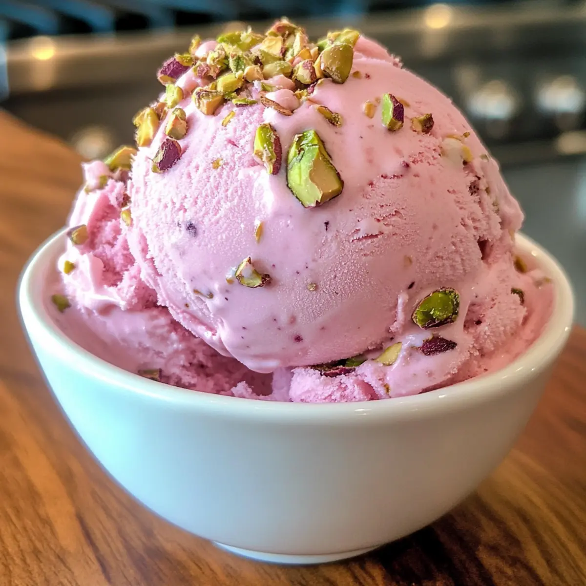 Creamy Rose Ice Cream with Pistachios for a Dreamy Chill