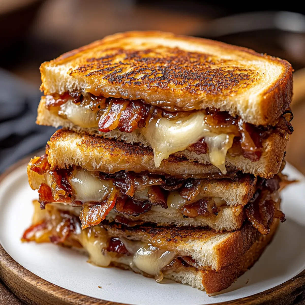 Bacon And Caramelized Onion Grilled Cheese Sandwiches to Savor