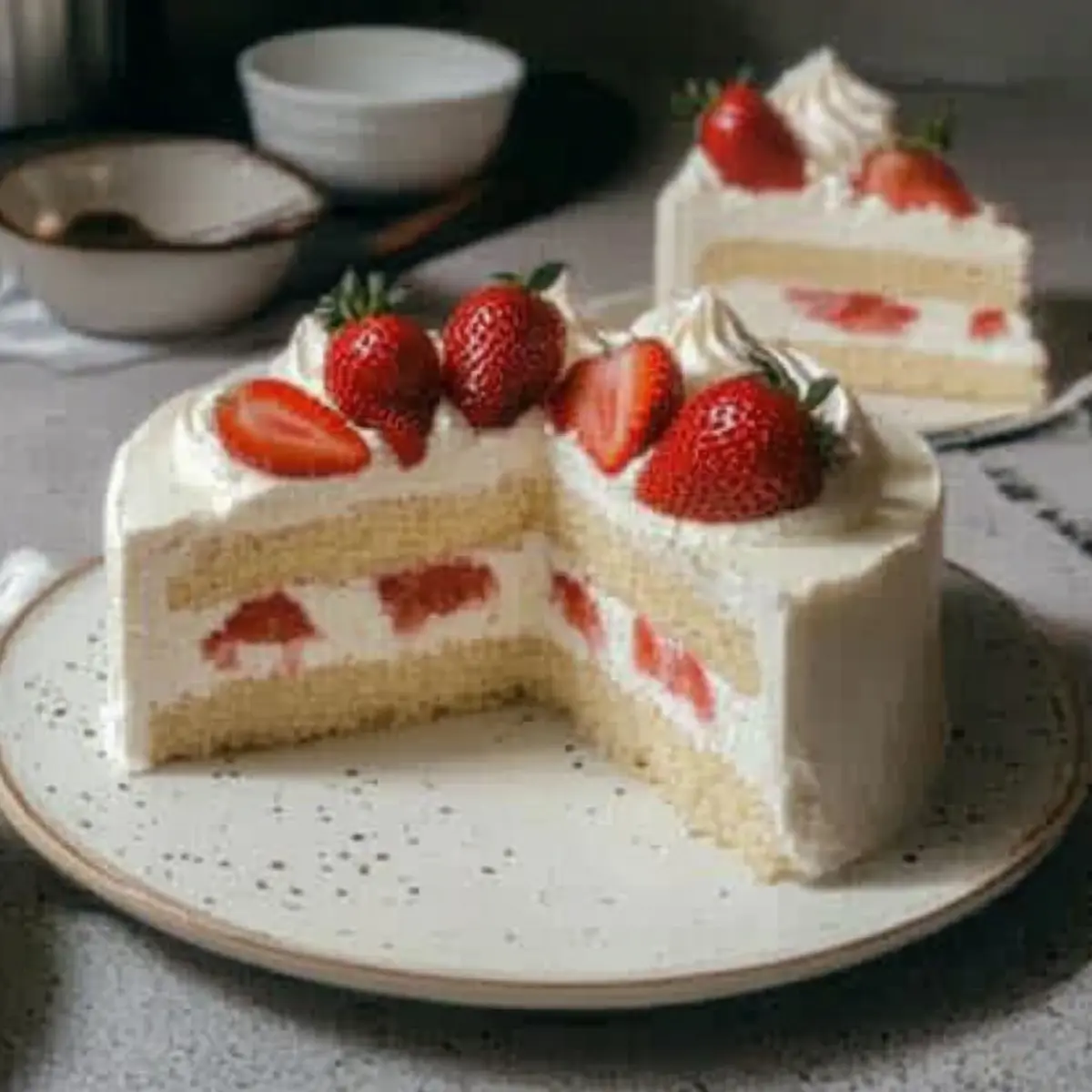 Fluffy Japanese Strawberry Cake That Melts in Your Mouth