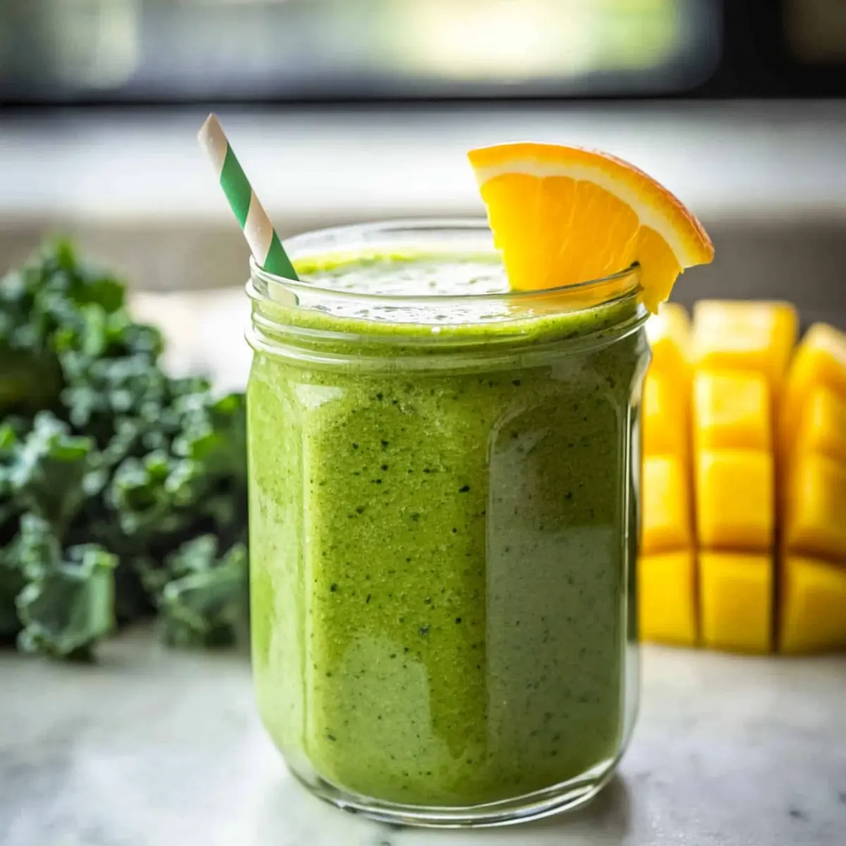 Refresh Your Day with this Creamy Mango Kale Smoothie