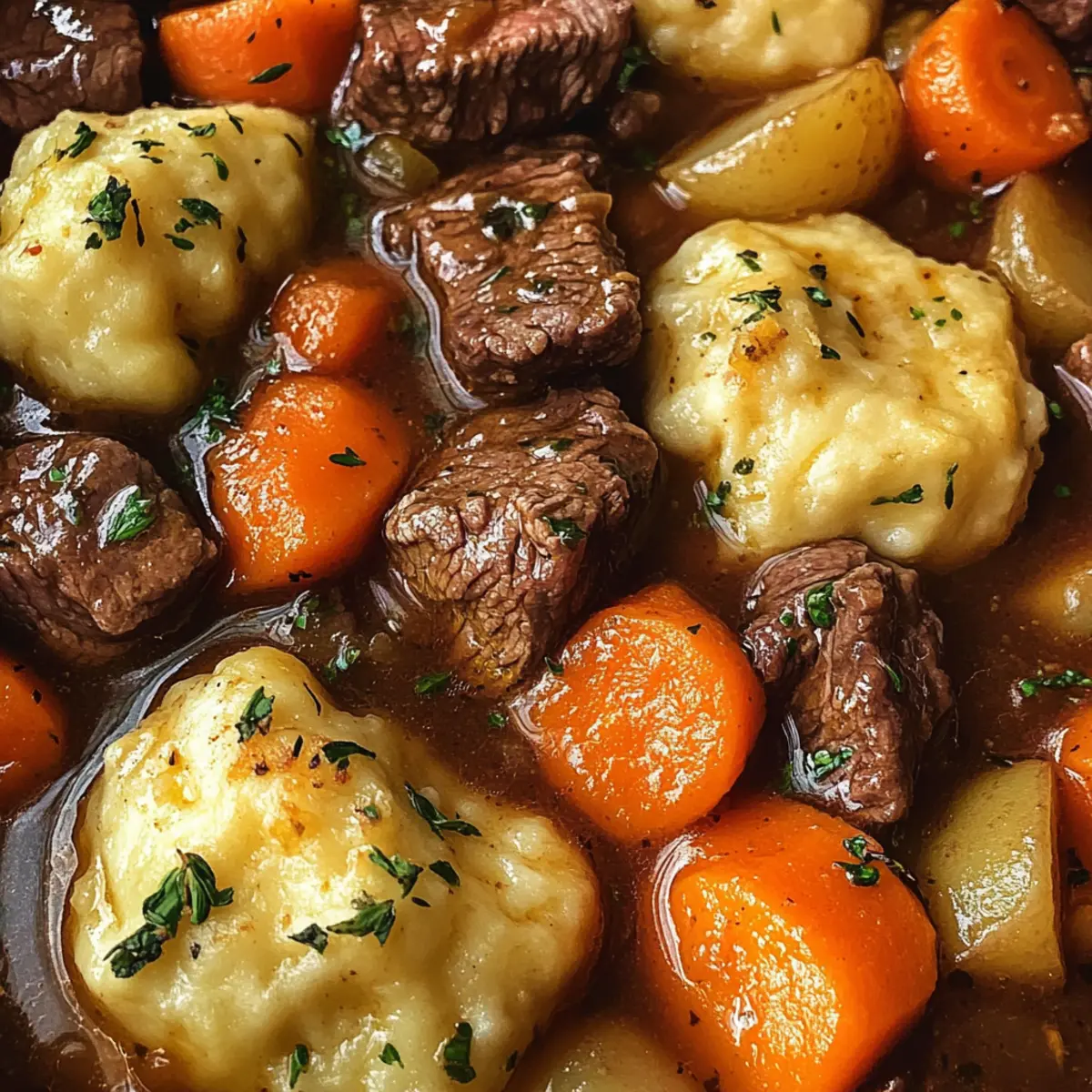 Savor Cozy Nights with Beef Stew and Cheddar Herb Dumplings