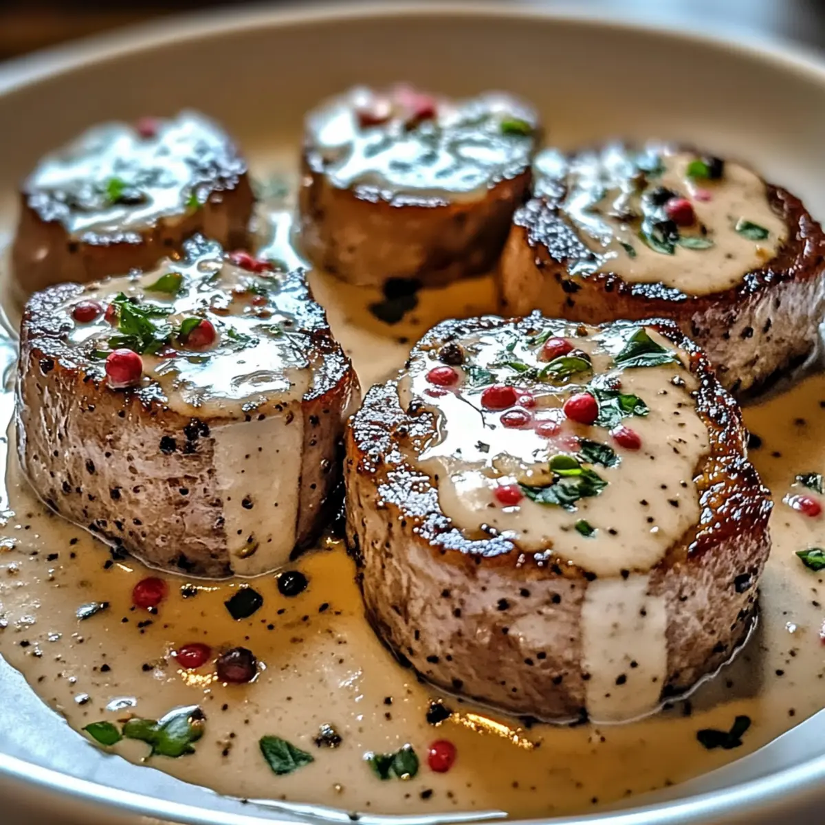 Decadent Beef Tenderloin with Pepper Cream Sauce Delight
