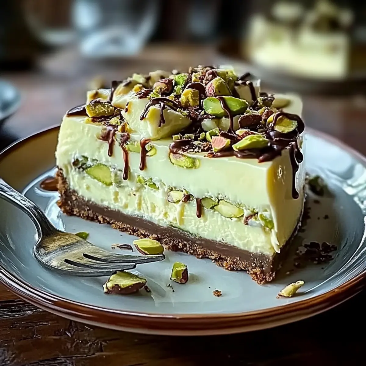 Heavenly Pistachio White Chocolate Cheesecake Delight