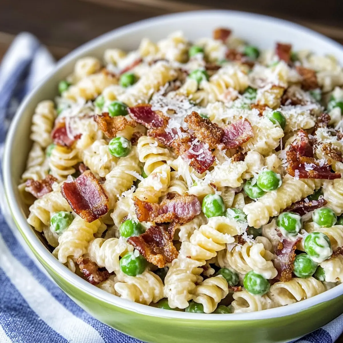 Creamy Pasta Salad: A Flavorful Twist with Peas and Bacon