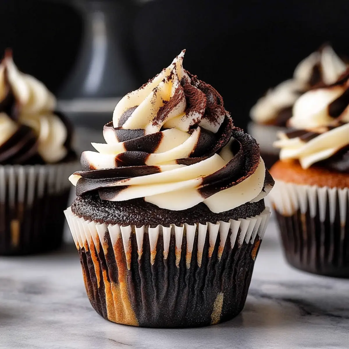 Marble Black and White Cupcake: Irresistibly Decadent Delight