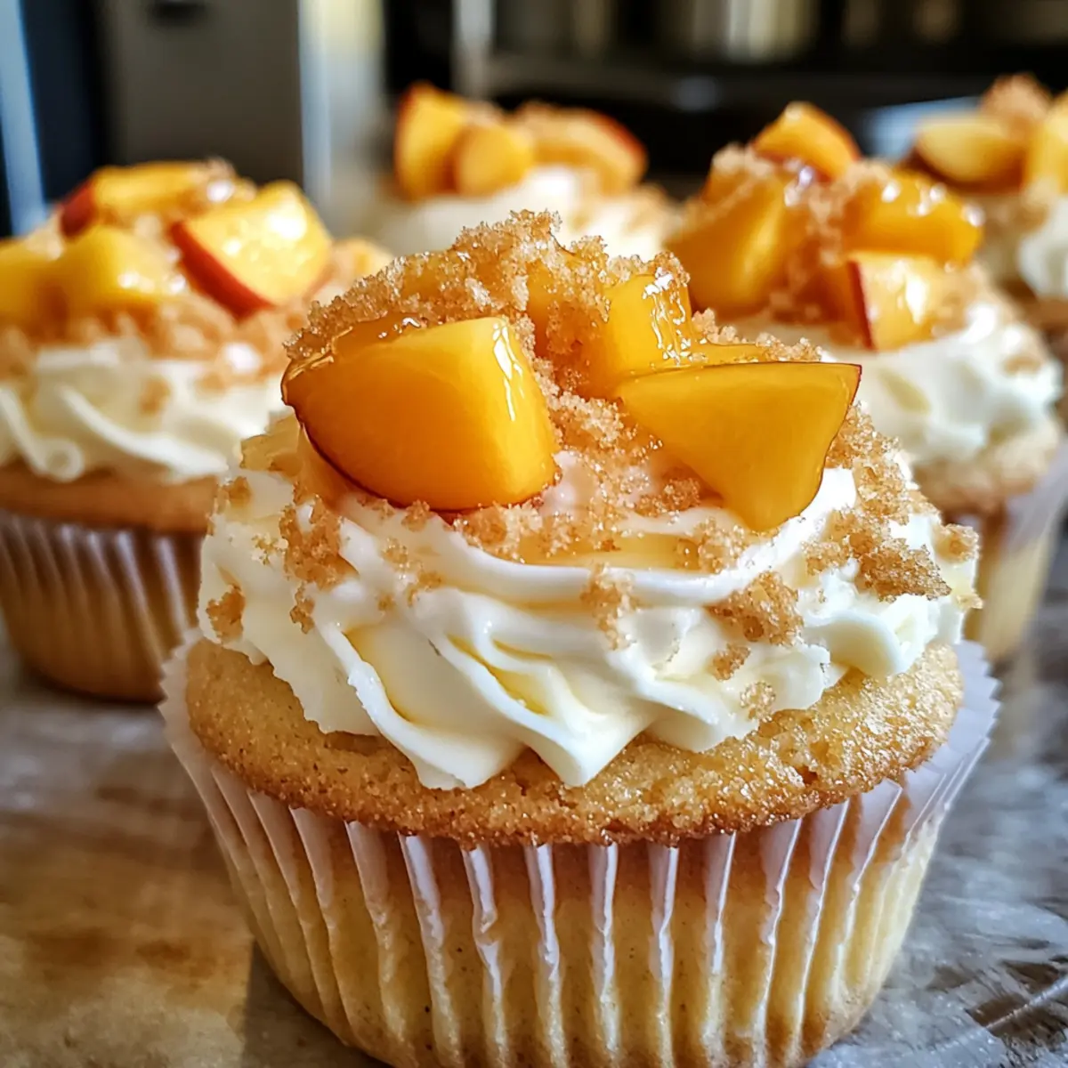 Peach & Honey Cheesecake Cupcakes for Sweet Summer Bliss
