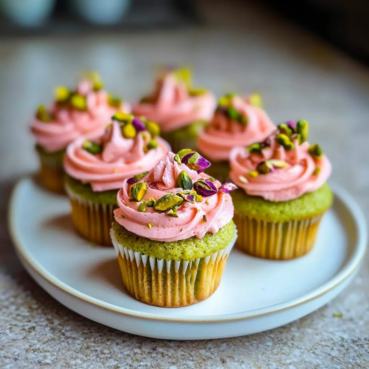 Delightful Vegan Mini Rose Pistachio Cupcakes to Savor