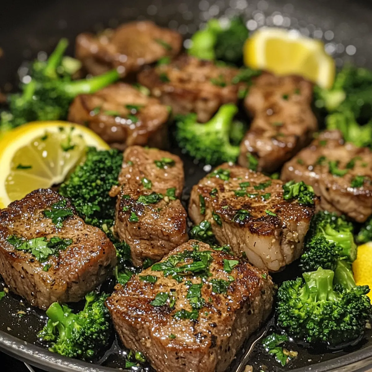 Zesty Lemon Garlic Steak and Broccoli in 15 Minutes