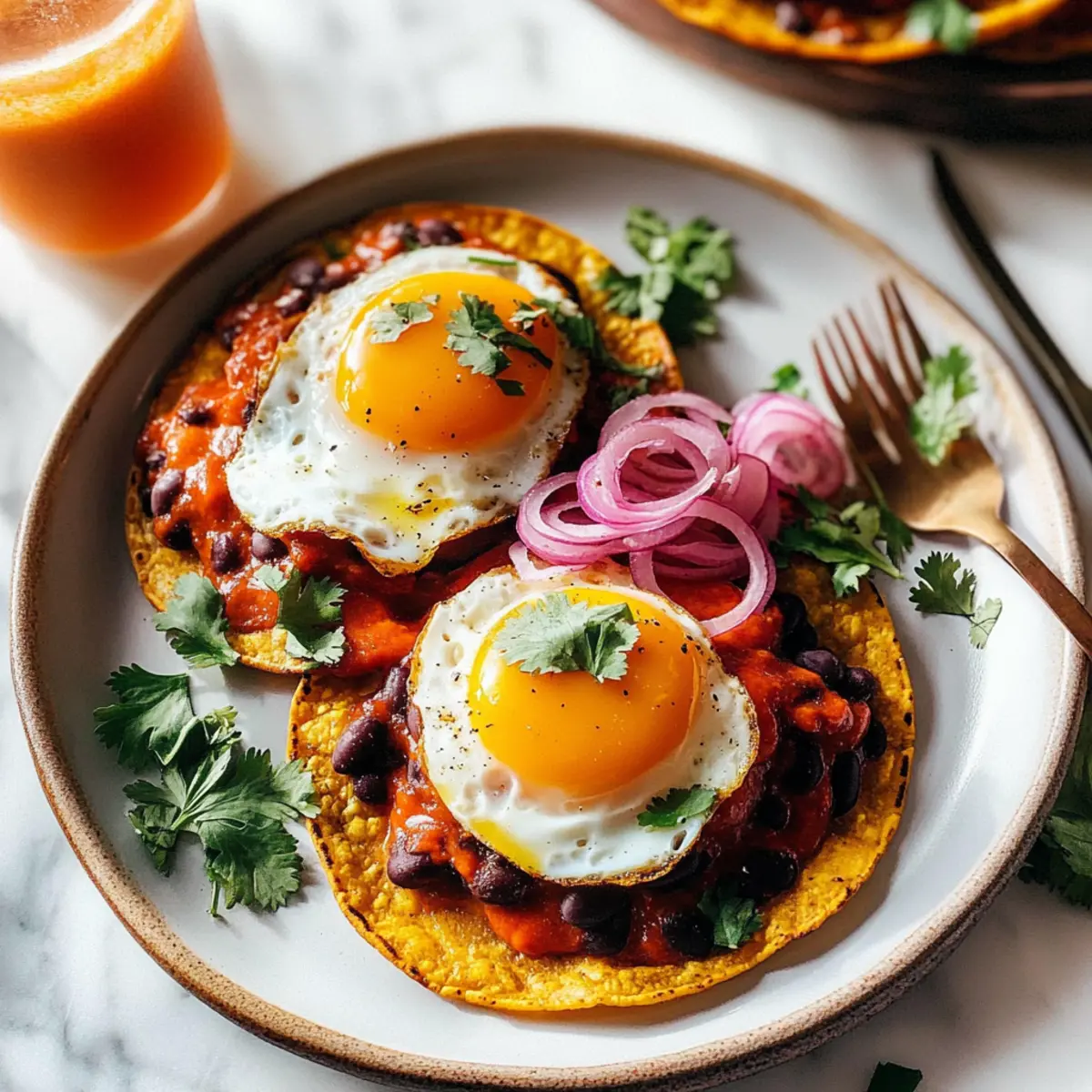 Savory Red Chile Tostadas with Eggs for Quick Comfort Food