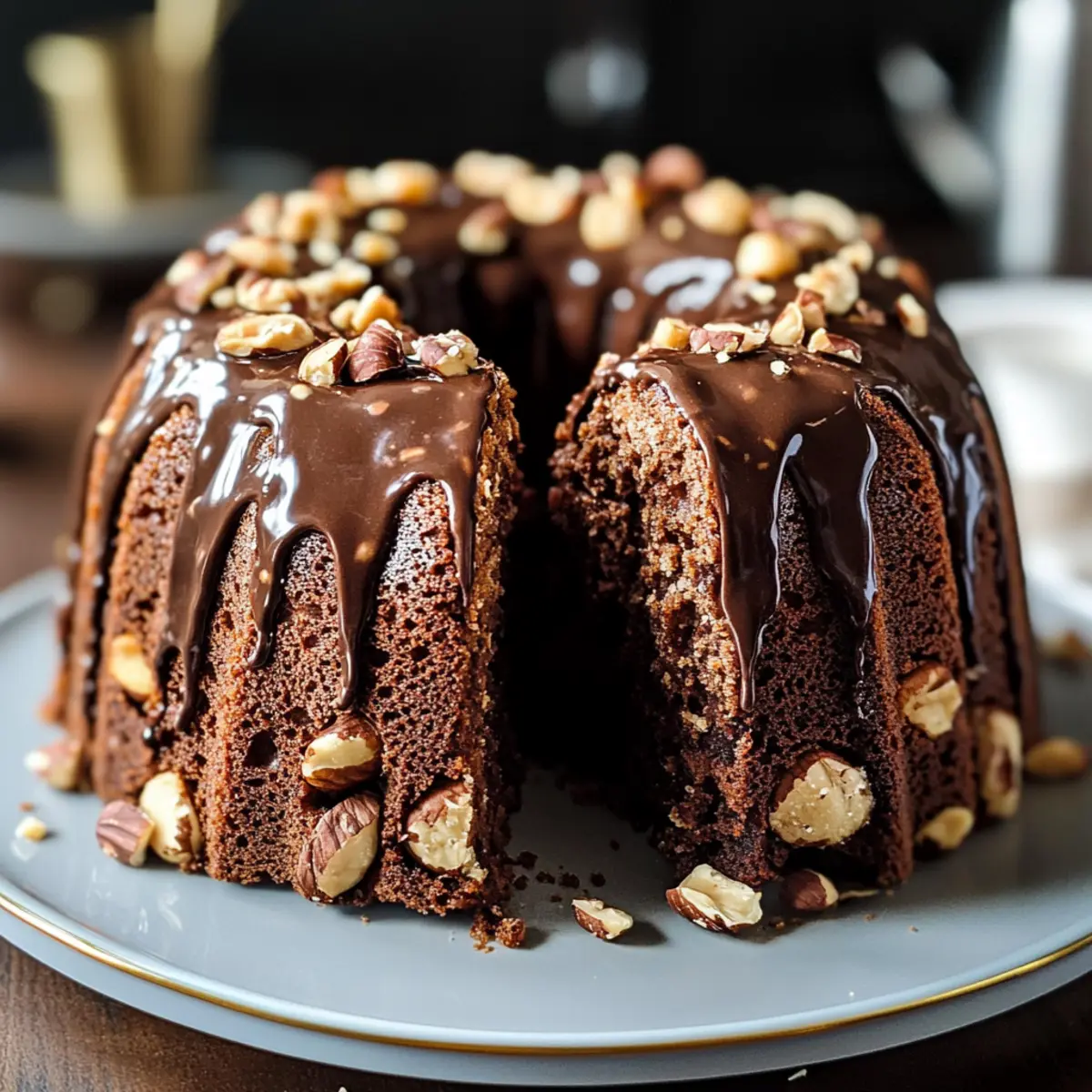 Indulge in Hazelnut Bundt Cake with Espresso & Chocolate Glaze
