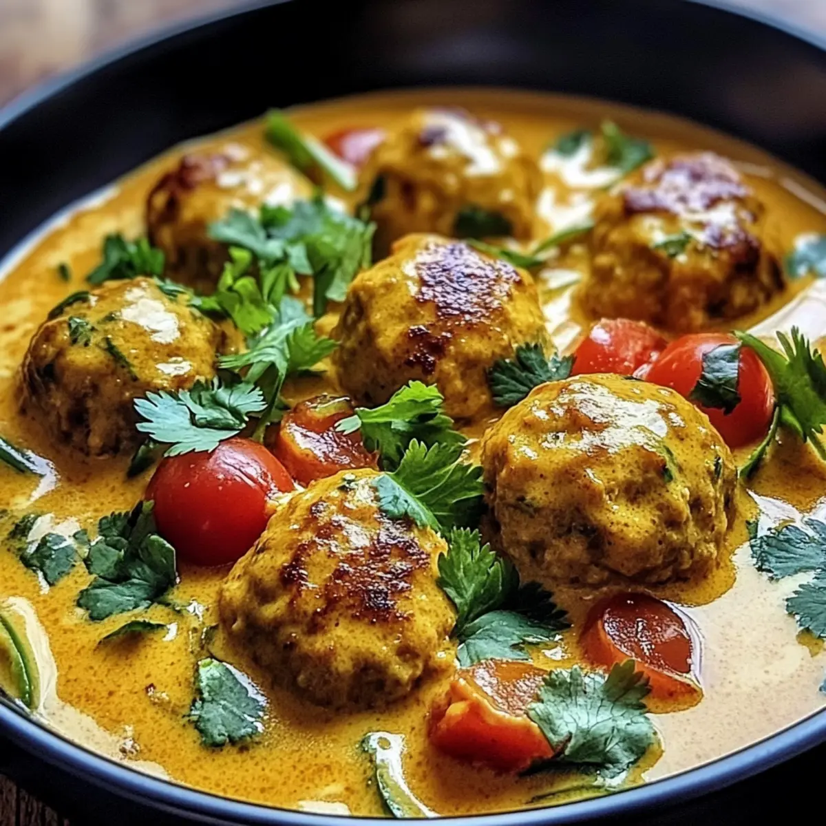 Delicious Thai Chicken Meatballs in Coconut Curry Bliss