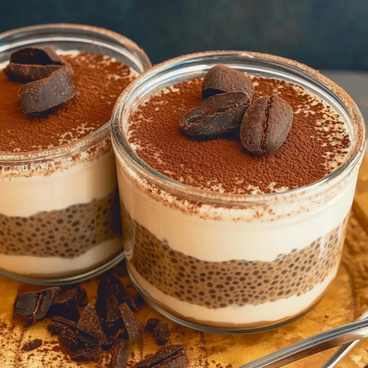 Delicious Tiramisu Chia Pudding with Greek Yogurt Treat