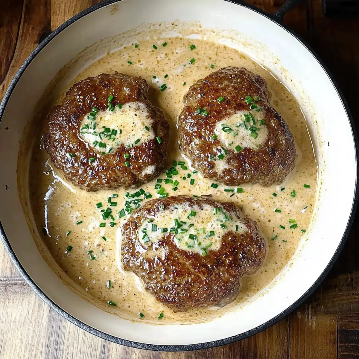 Savor Salisbury Steaks in Horseradish Parmesan Sauce Today