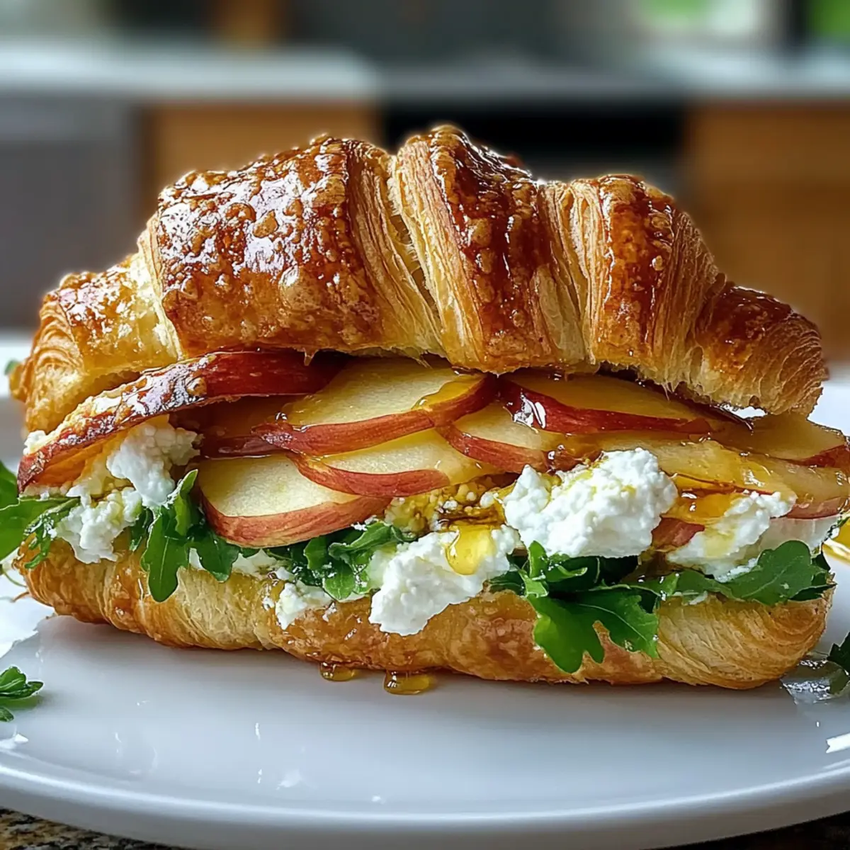 Delightful Apple & Goat Cheese Croissant Sandwich Recipe