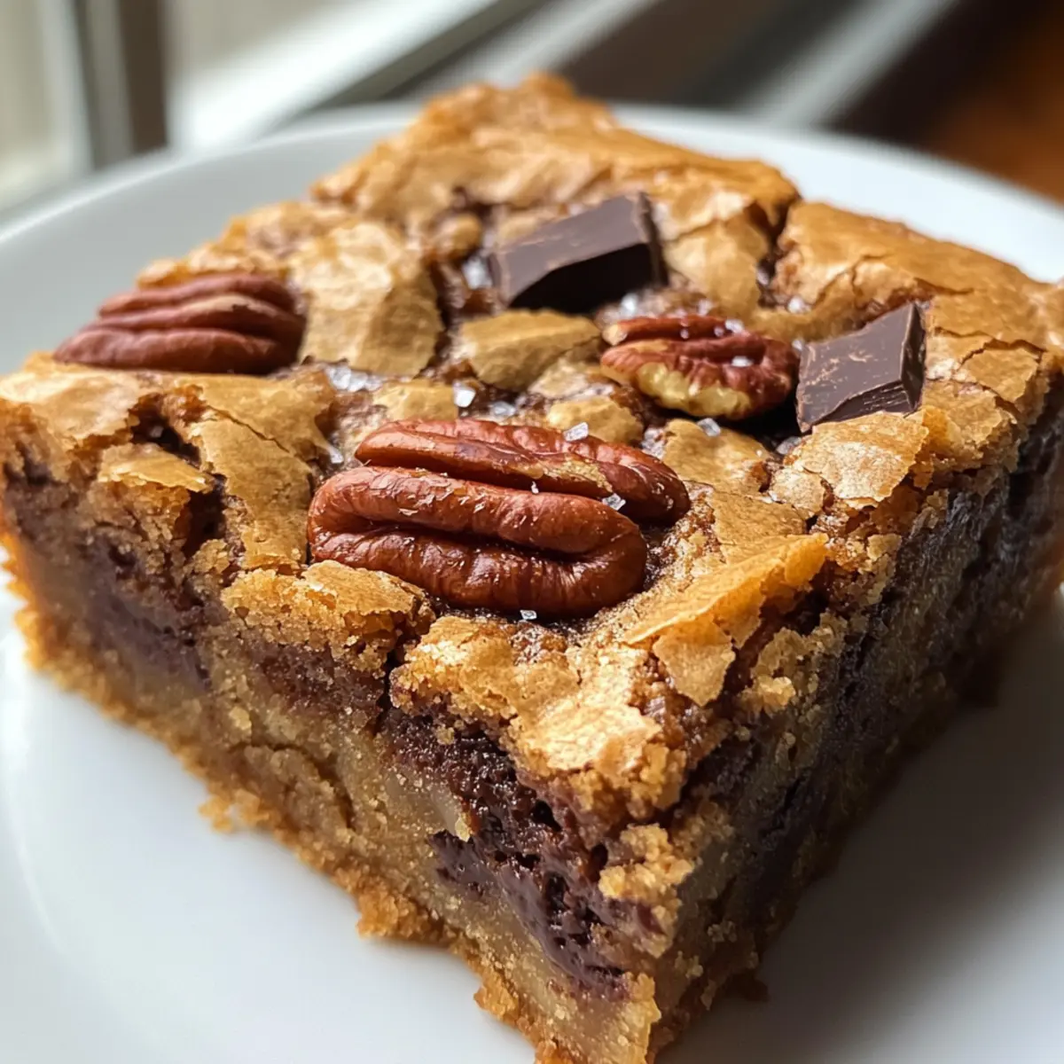 Brown Butter Bourbon Pecan Chocolate Chunk Blondies Bliss