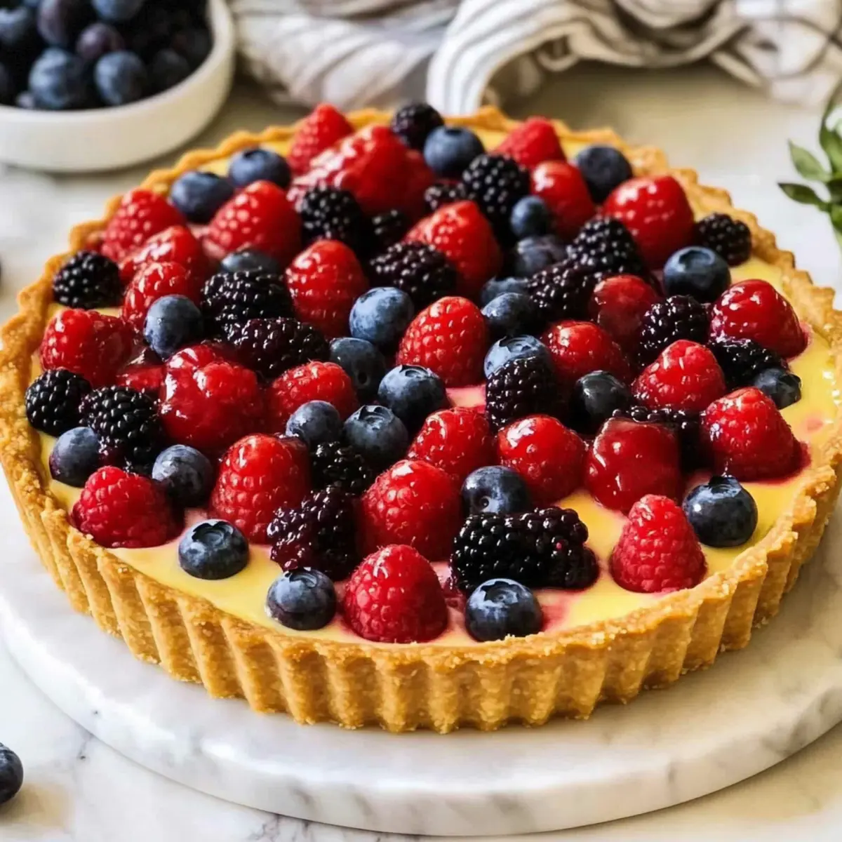 Delightful Fruit Custard Tart for Any Season's Table