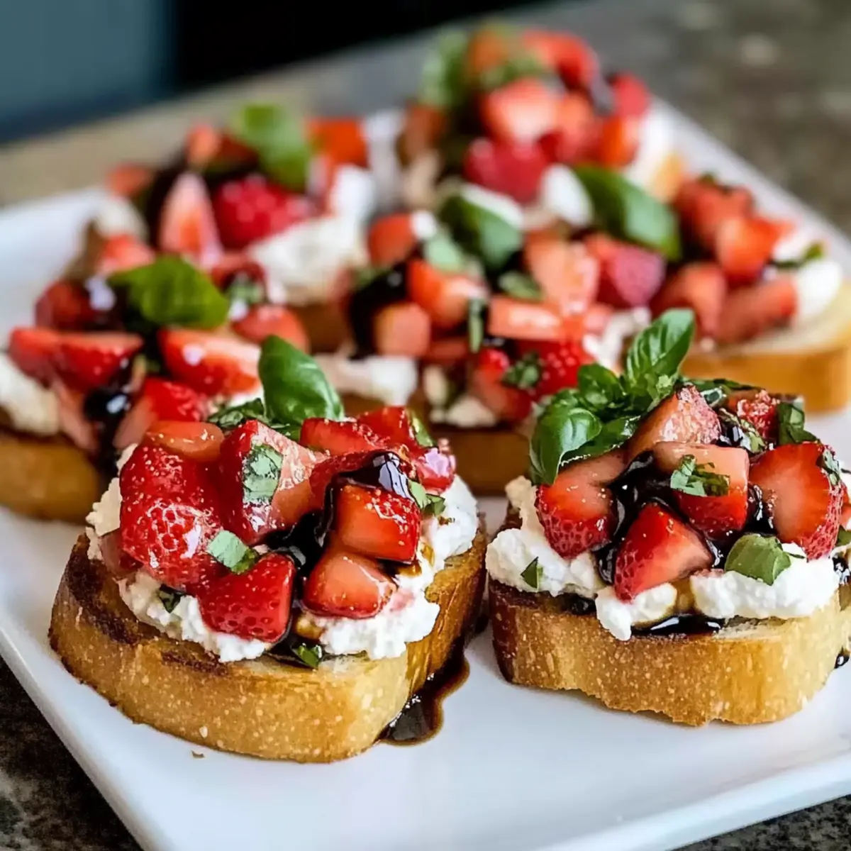 Sweet and Savory Strawberry Ricotta Bruschetta Bliss