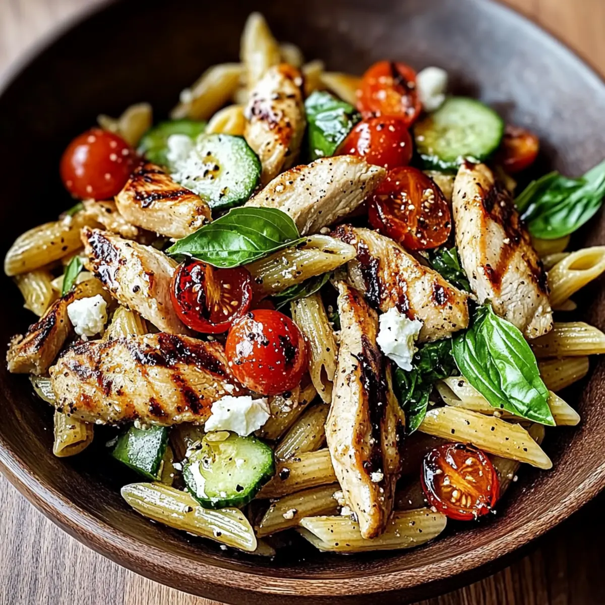Grilled Chicken Pasta Salad with Balsamic Vinaigrette Bliss