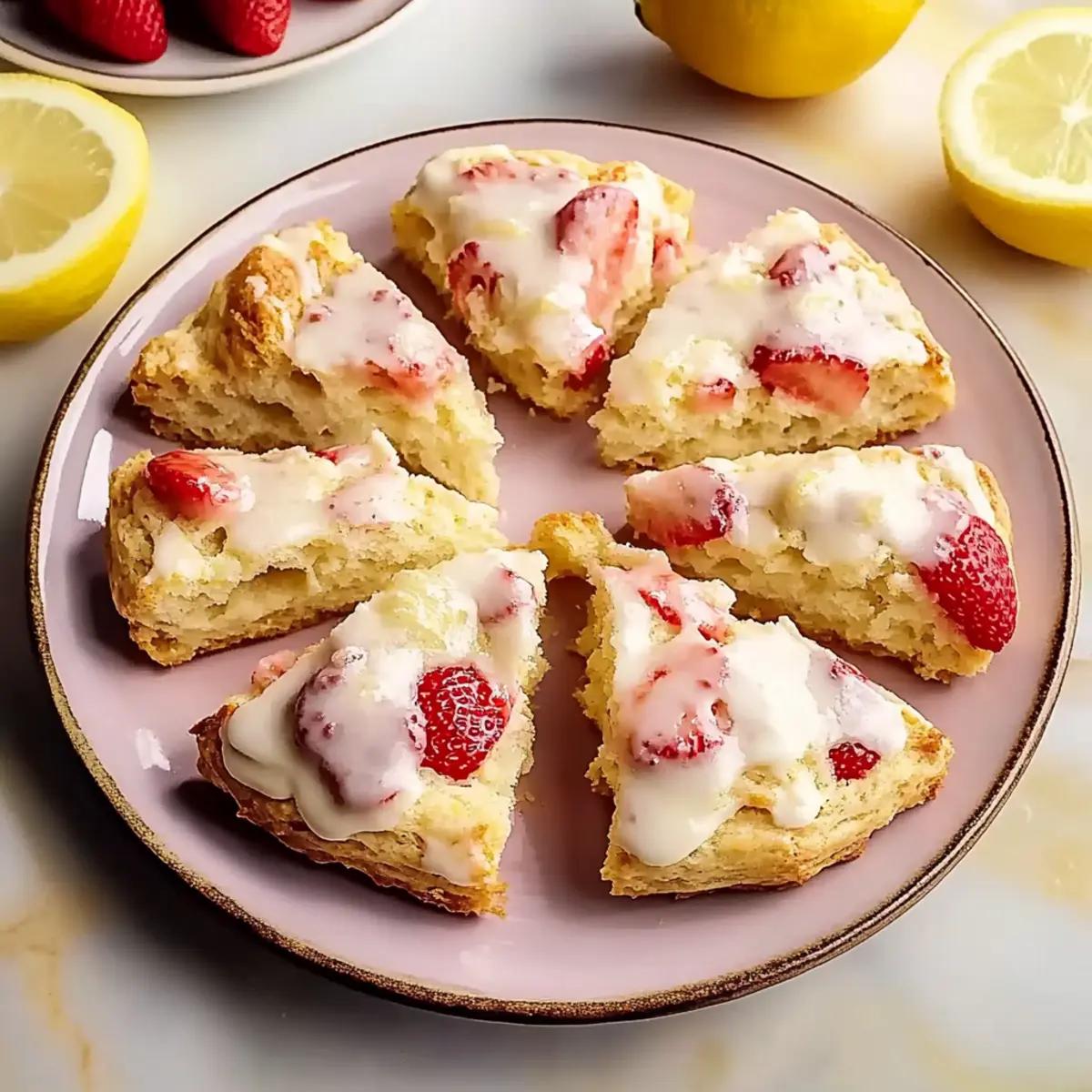 Bakery-Style Strawberry Lemon Cream Scones for Brunch Bliss