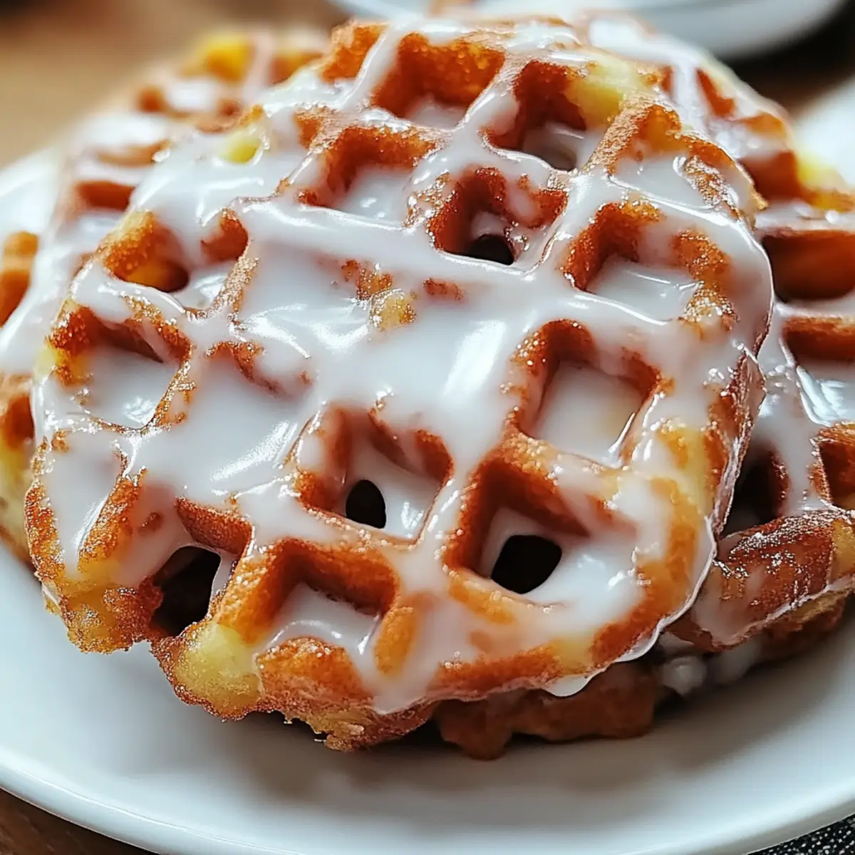 Delicious Apple Fritter Waffle Donuts with Vanilla Glaze Bliss