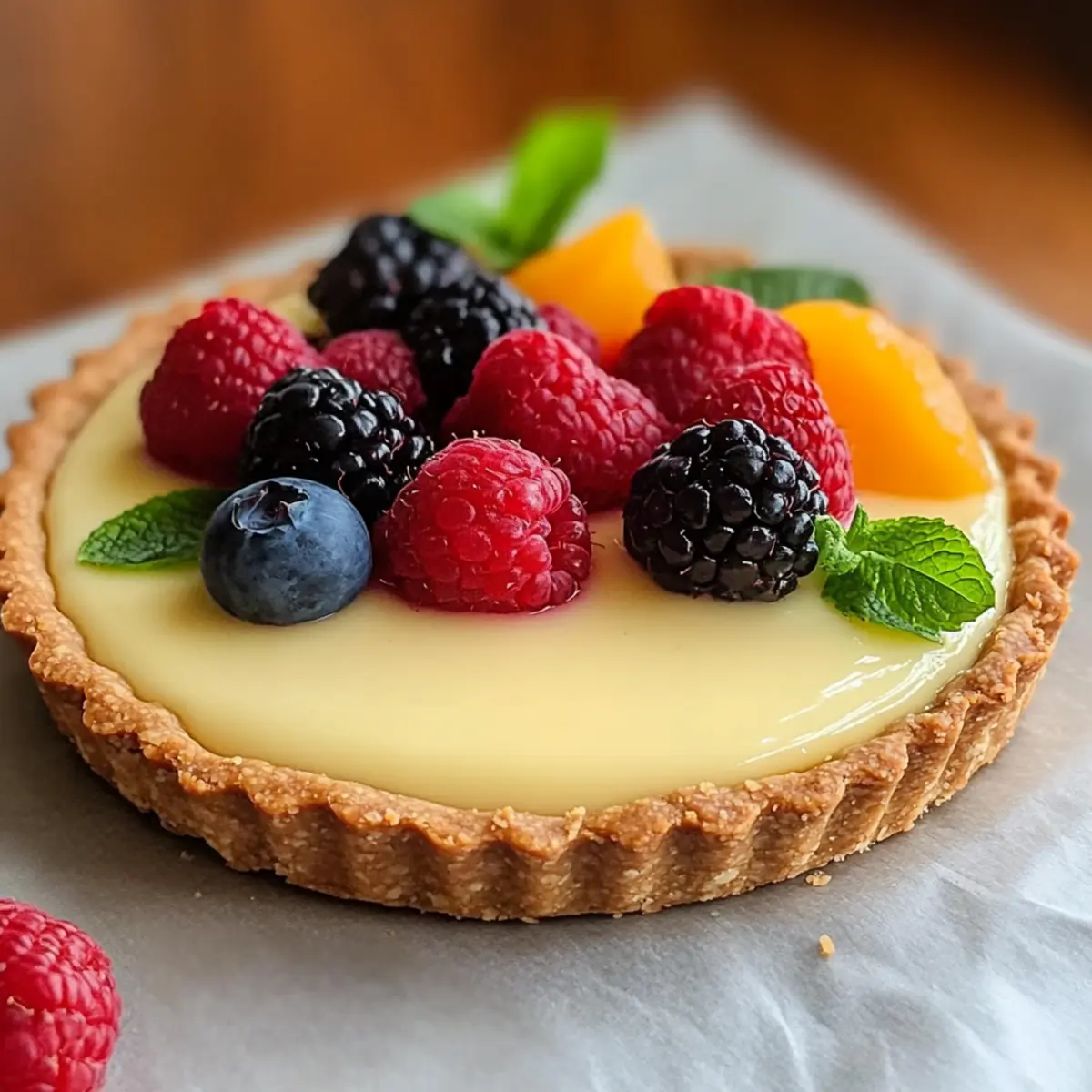 Indulge in Silky Vanilla Custard Fruit Tart Bliss
