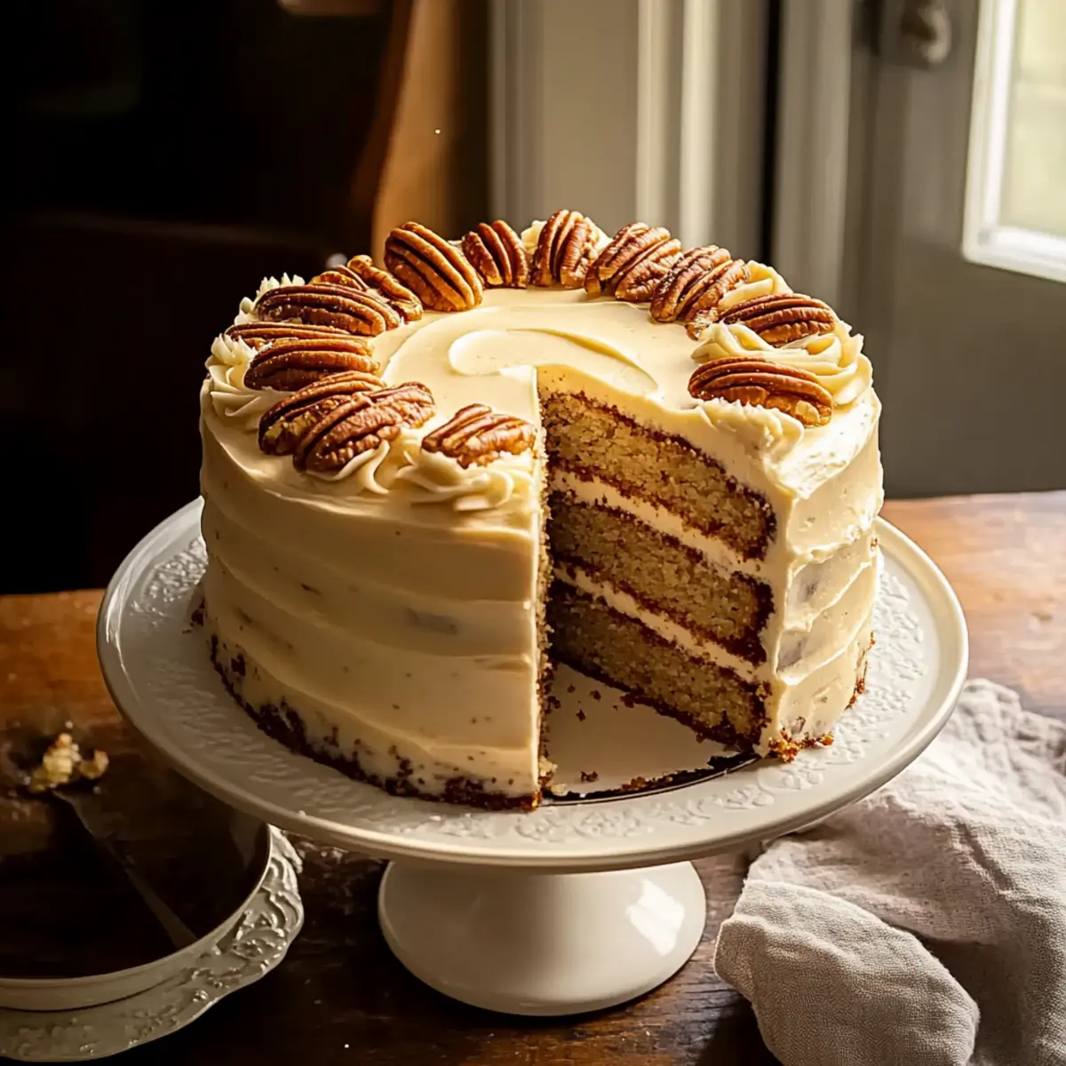 Irresistible Butter Pecan Cake with Creamy Frosting Delight