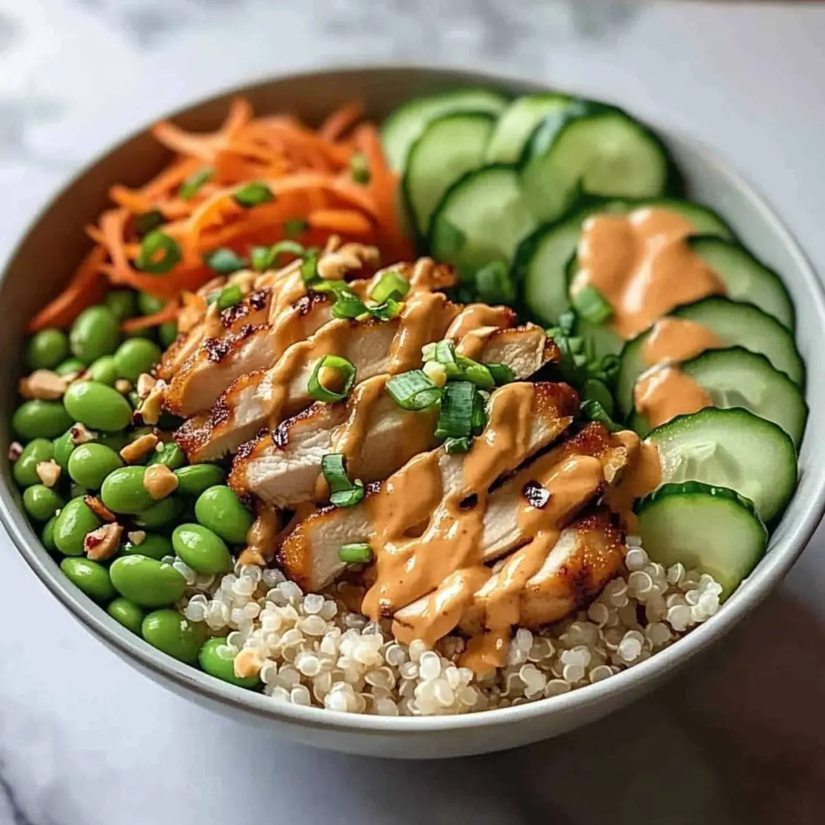 High-Protein Thai Peanut Chicken Buddha Bowl for Easy Meal Prep