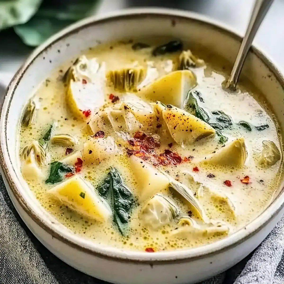 Lemony Tuscan Artichoke Soup for Cozy Nights In