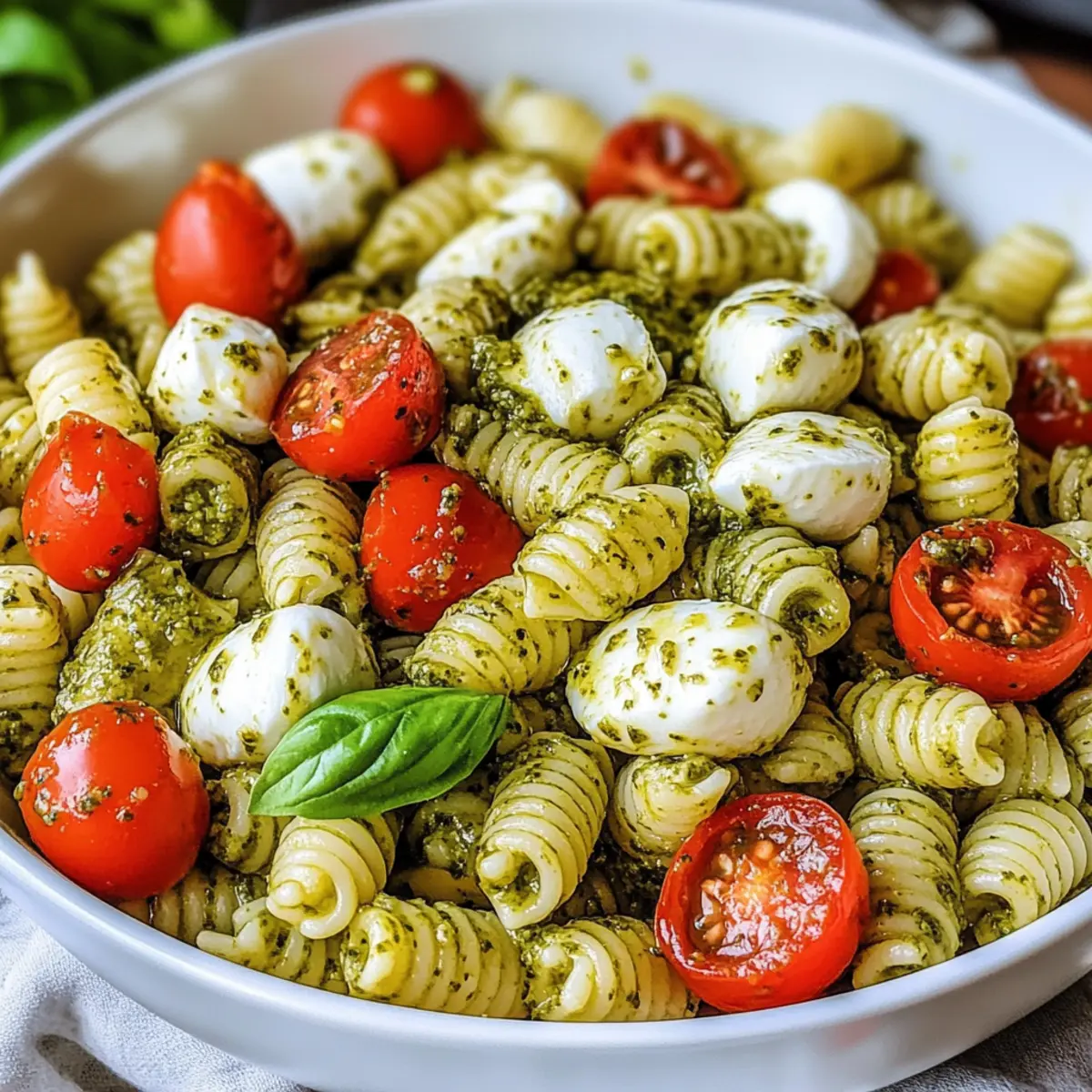 Vibrant Pesto Caprese Pasta Salad for Fresh Summer Feasts