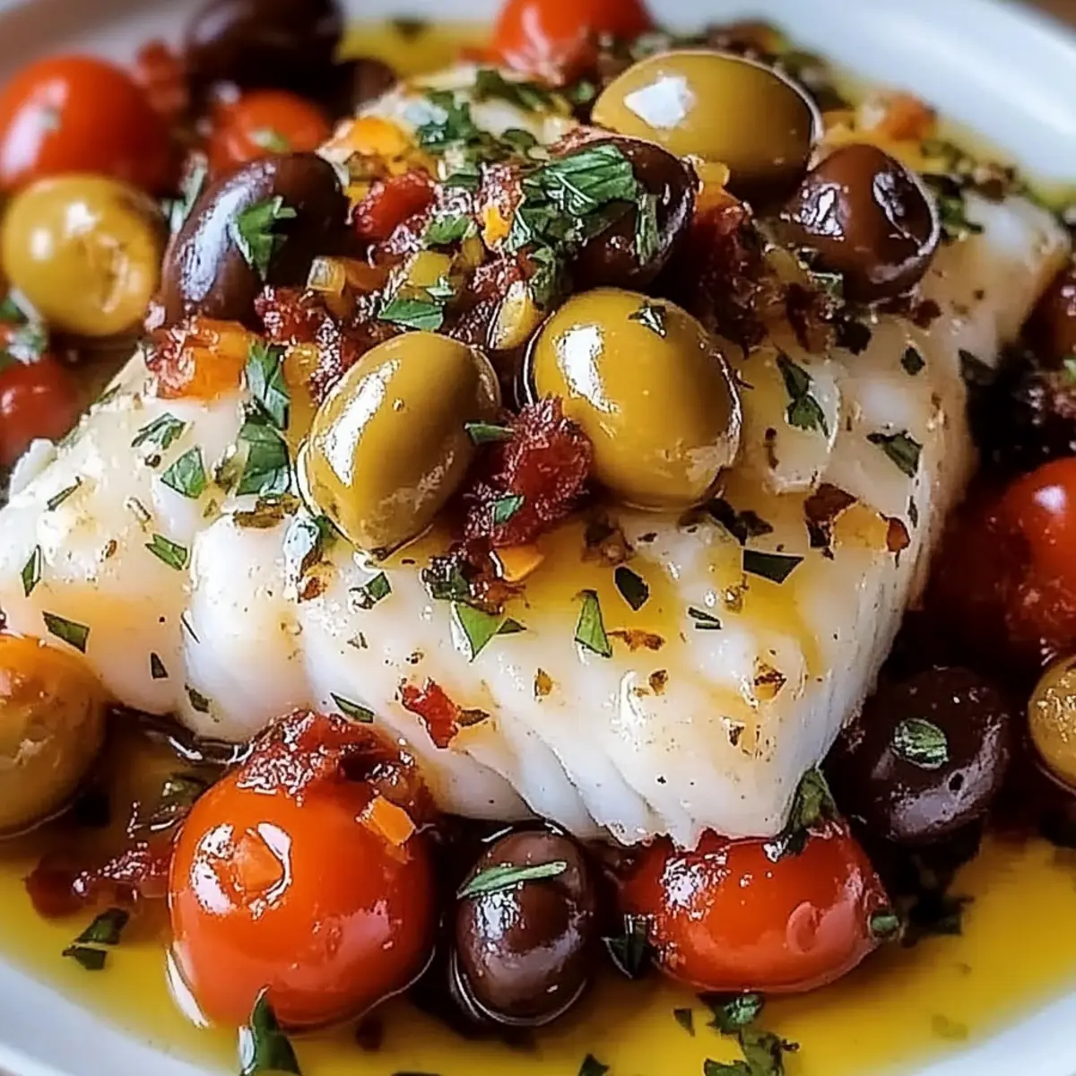 Zesty Mediterranean Baked Cod with Olives in 40 Minutes