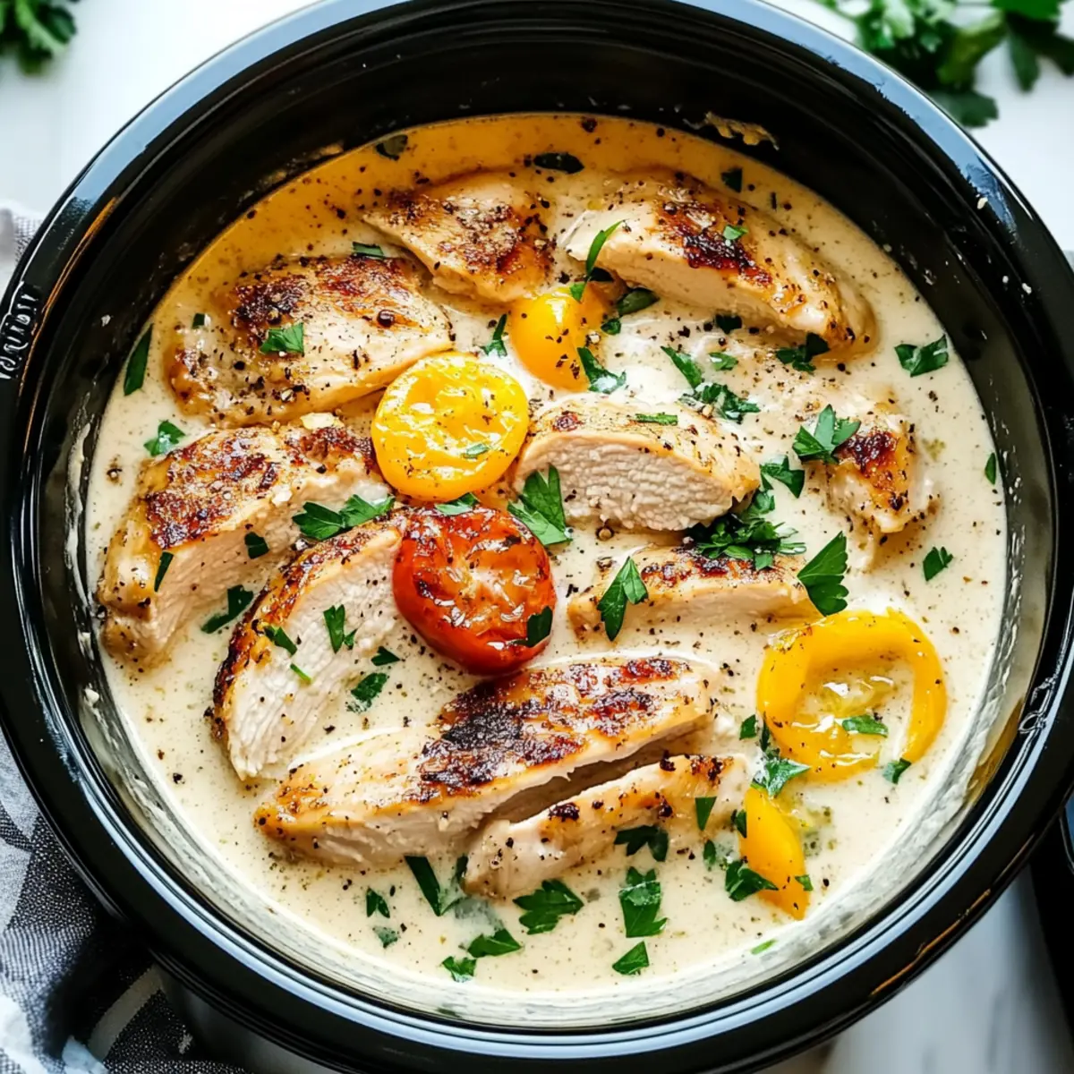 Crockpot Creamy Garlic Parmesan Chicken for Cozy Nights
