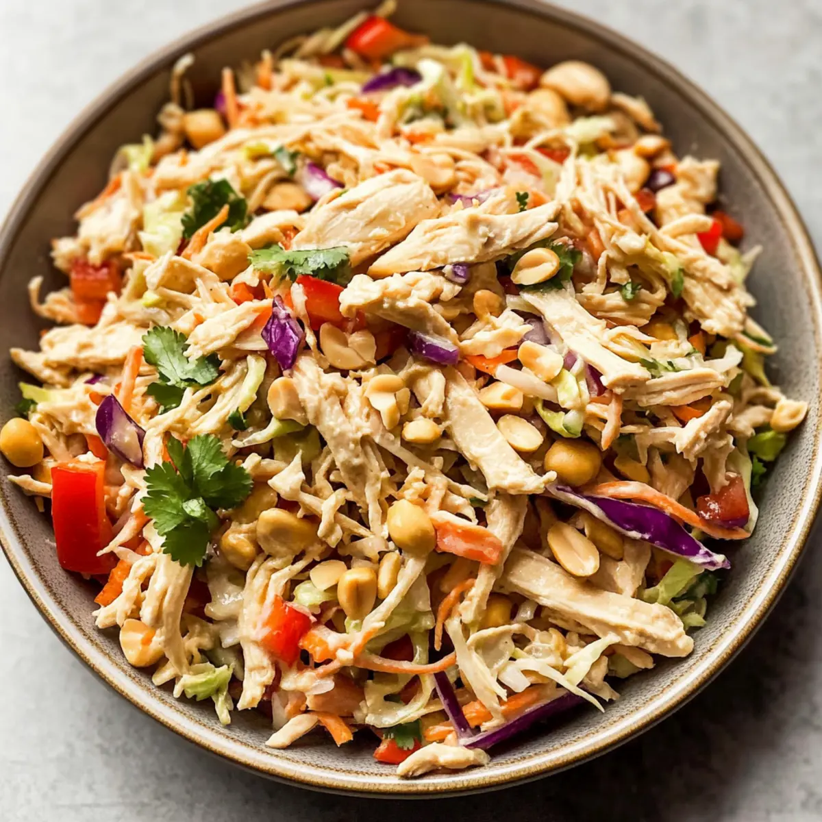 Thai Chicken Salad with Peanut Dressing – Fast & Flavorful!