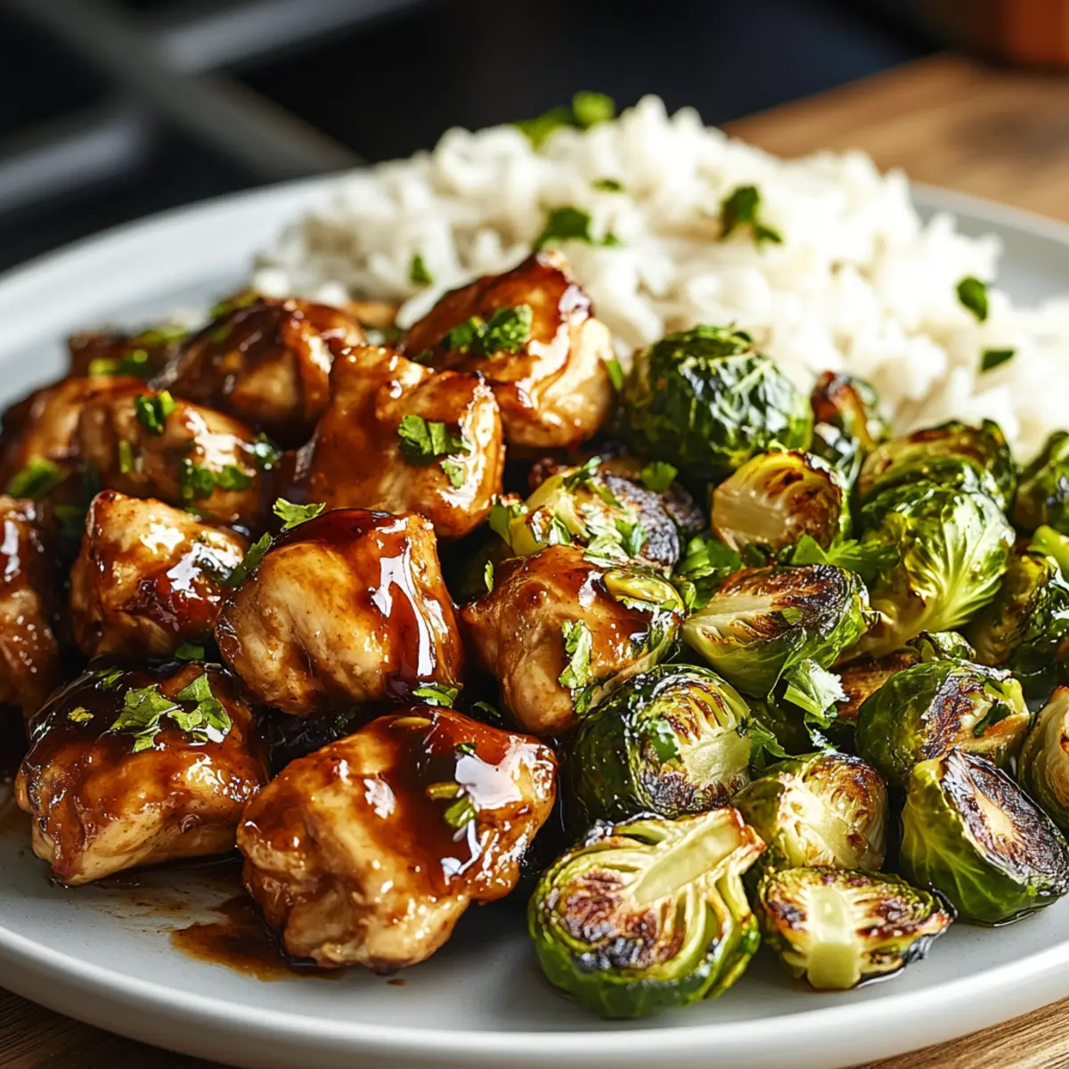 Air Fryer Sweet Chili Chicken and Brussels Sprouts Bliss