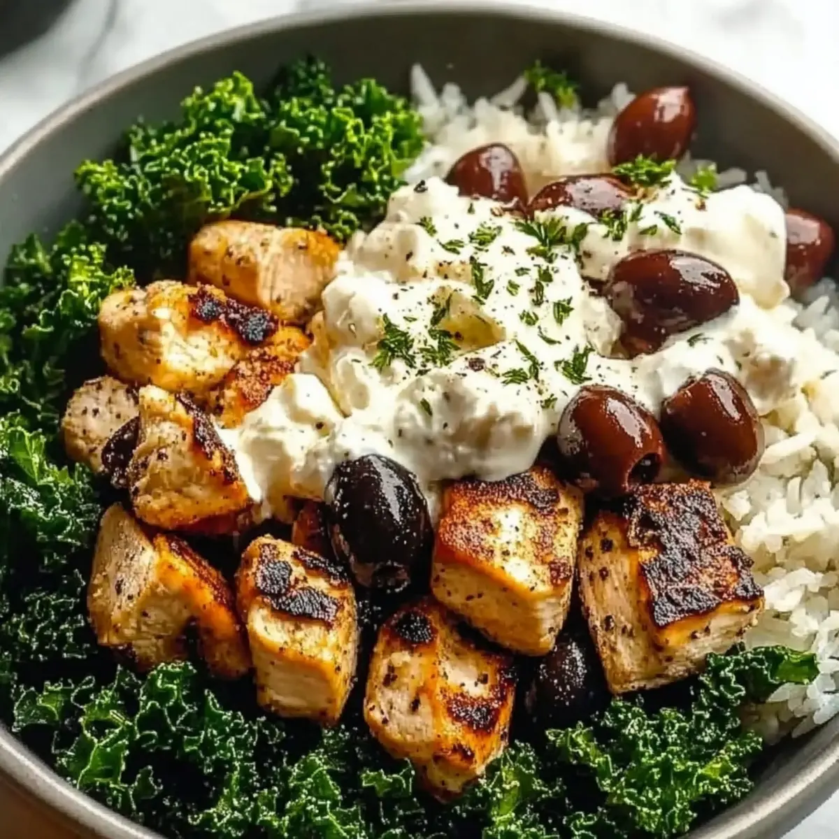 Delicious Greek Chicken Bowls with Creamy Feta Magic